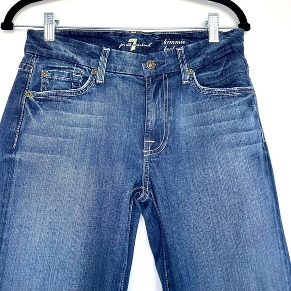 7 For All Mankind Kimmie Bootcut Dark Wash Mid Rise Jeans Size 27 - Picture 3 of 11